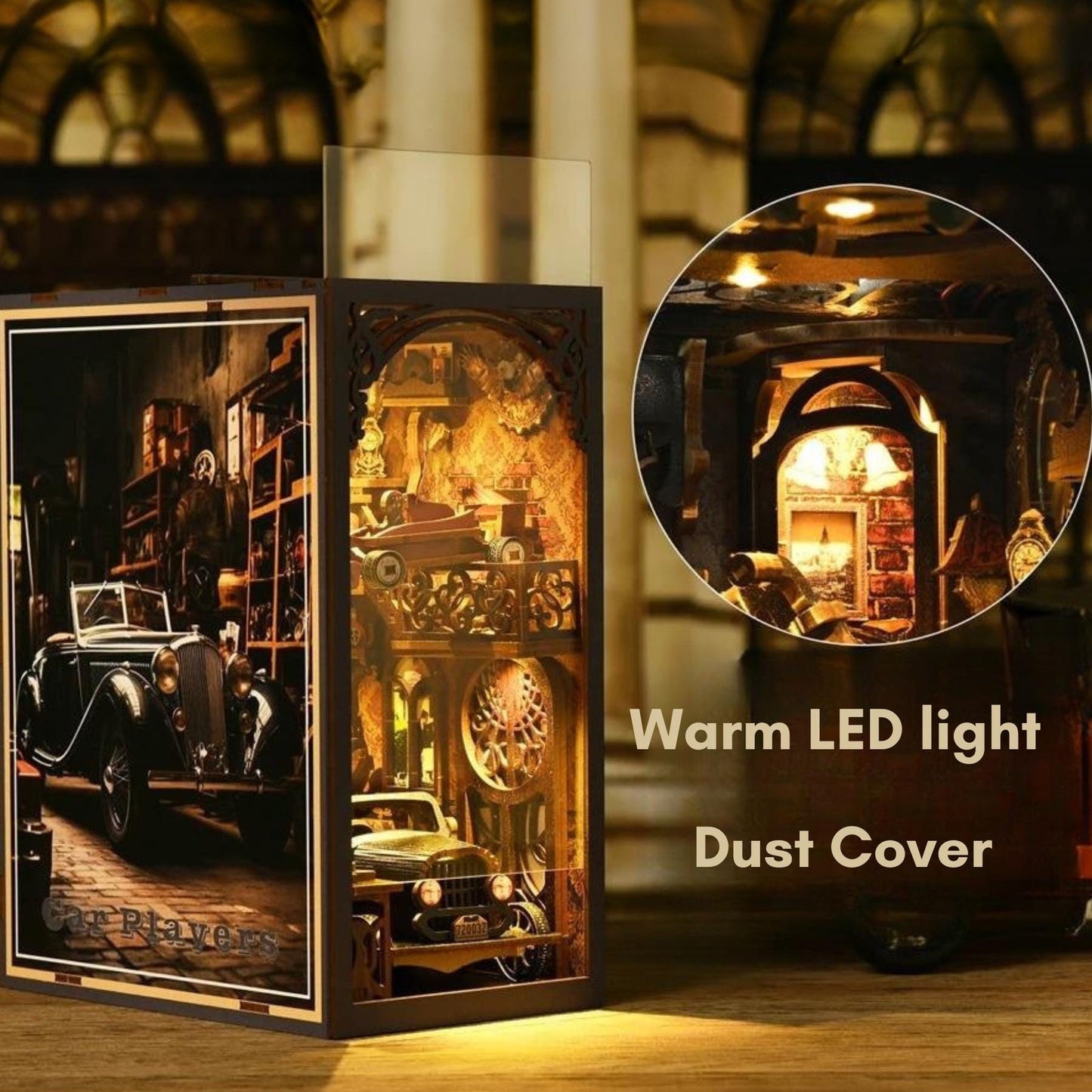 The Retro Drive Book nook | 3D DIY Car players Book end | Vintage styled Bookshelf insert