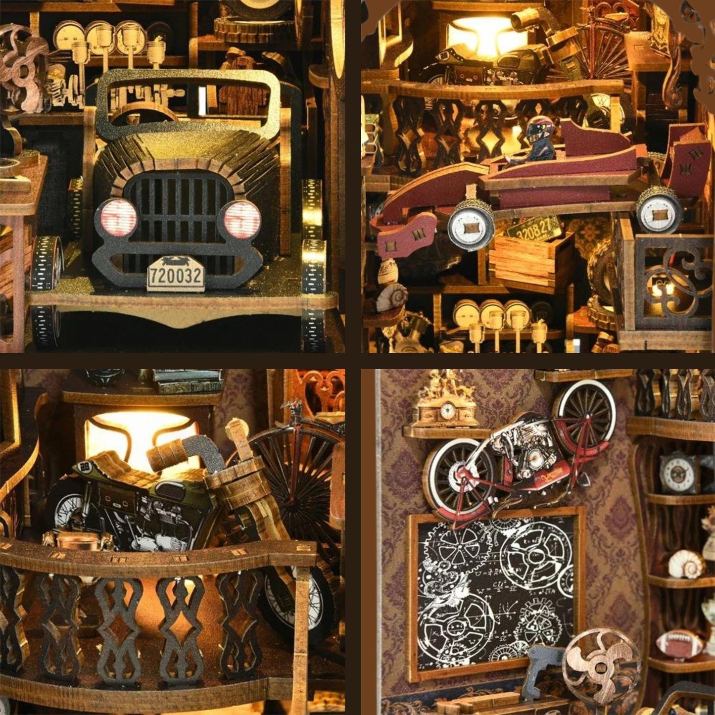 The Retro Drive Book nook | 3D DIY Car players Book end | Vintage styled Bookshelf insert