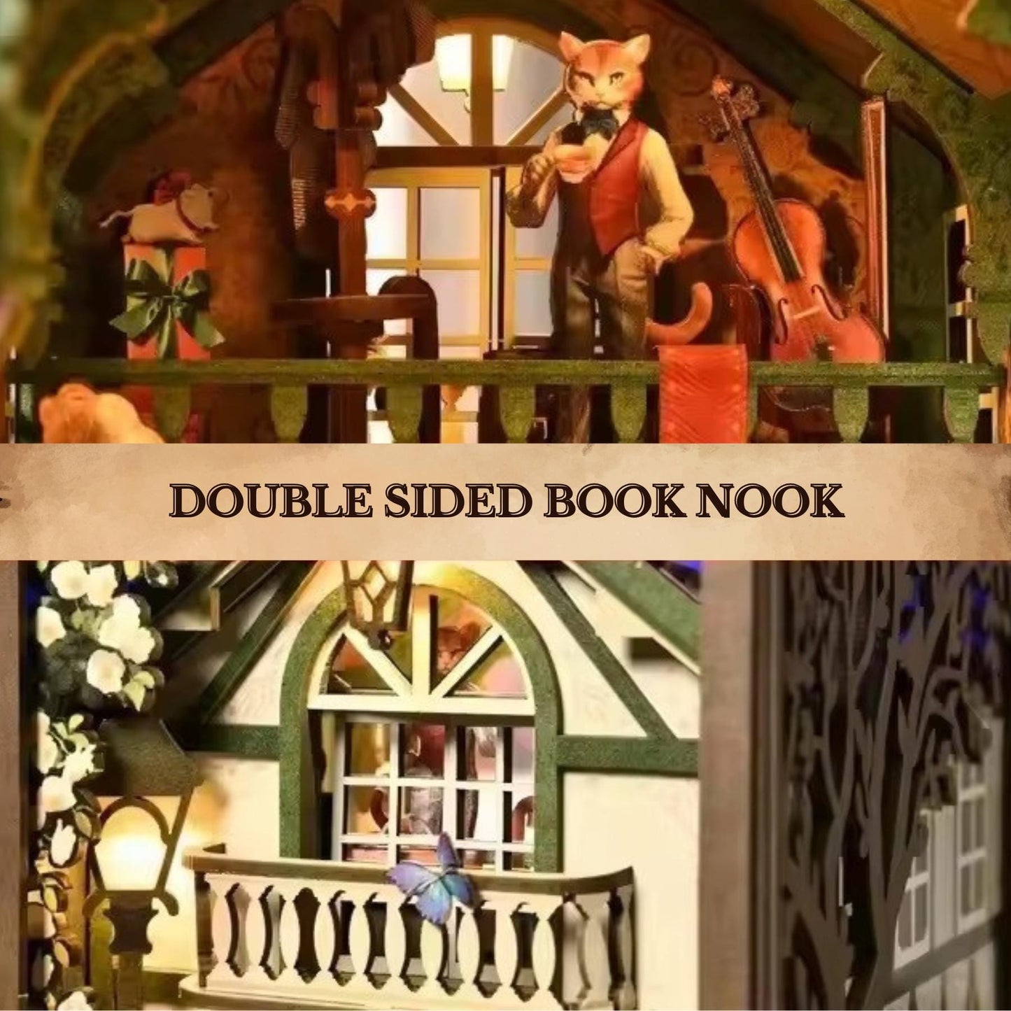 The Cat Lover's Book nook | 3D DIY  Cat Affairs Bureau Book ends | Cat themed Bookshelf insert