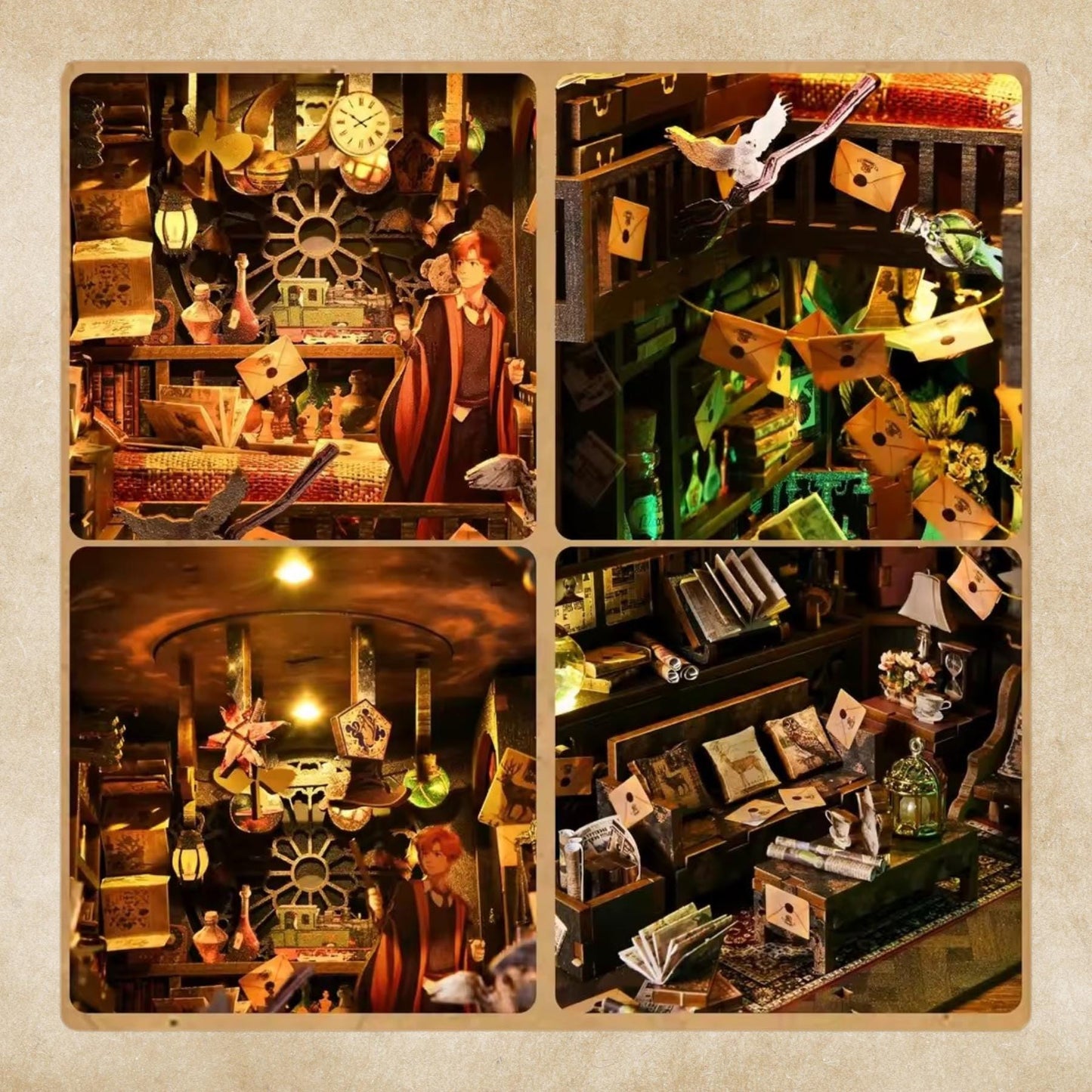 Whispers from the House of Magic Book nook | 3D DIY Magical Book end | horror Halloween themed Bookshelf insert