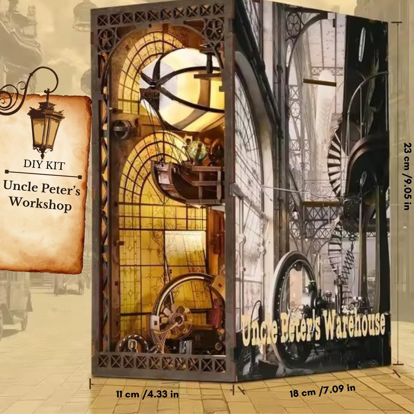 The Secret Workshop Book Nook | Uncle Peter’s Warehouse 3D DIY Book ends | Bookshelf Insert