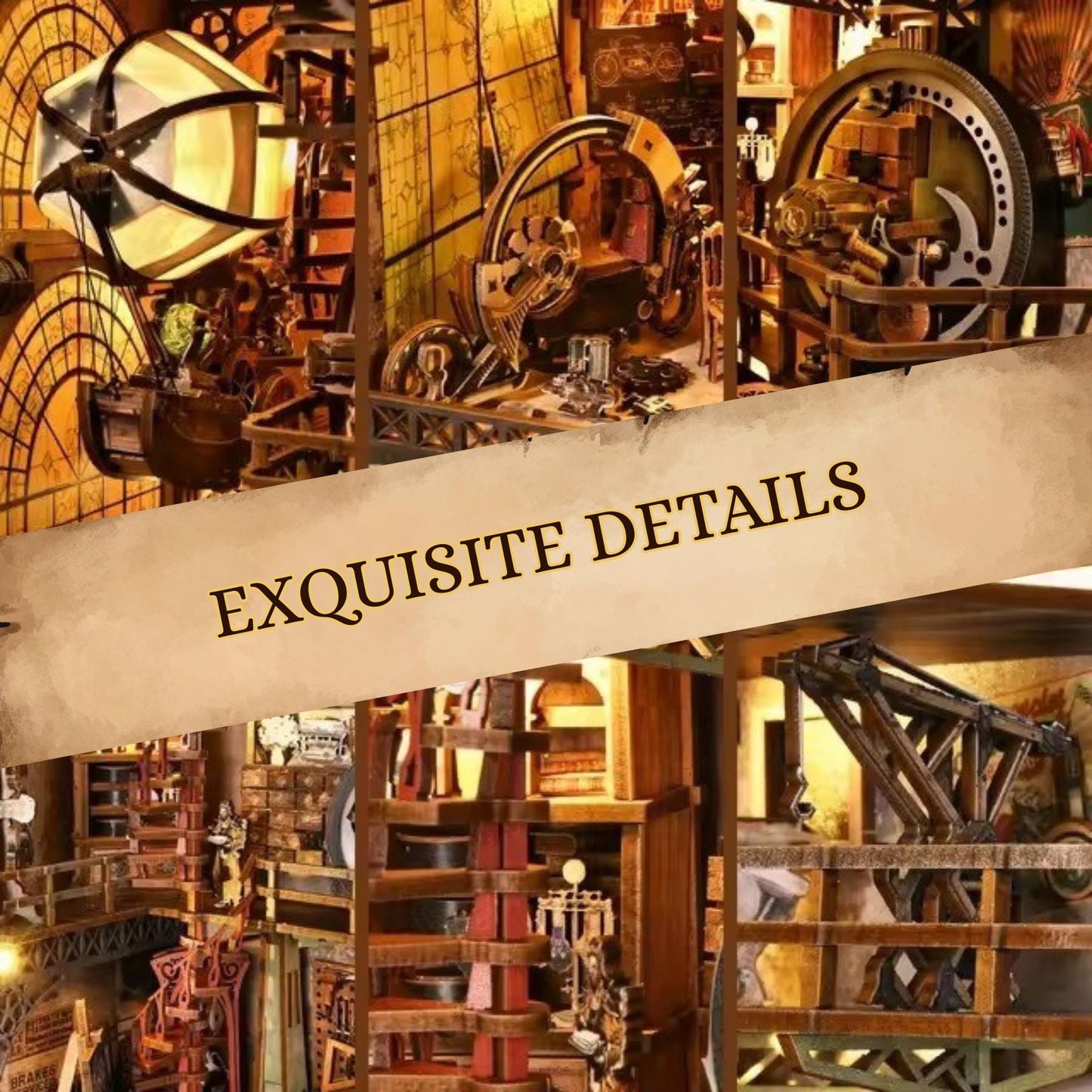 The Secret Workshop Book Nook | Uncle Peter’s Warehouse 3D DIY Book ends | Bookshelf Insert