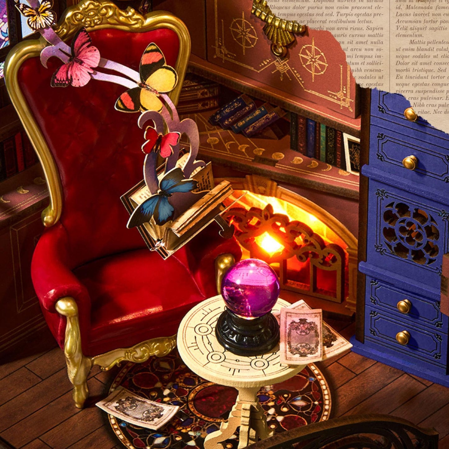 The Magic Corner Book Nook | Fantasy Miniature Bookshelf Decoration | Halloween Book ends