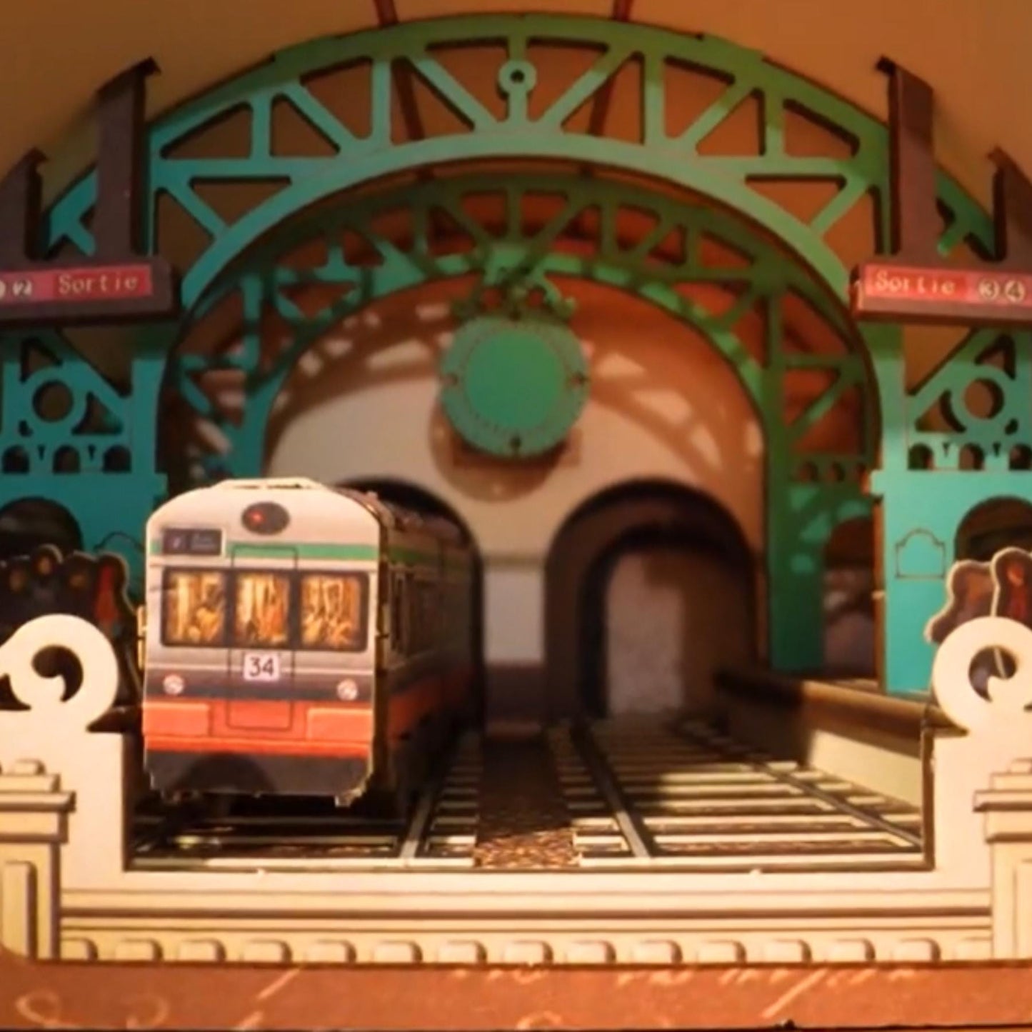 Night Street Stroll Book Nook | Street Scene Miniature Bookshelf Decoration | Book ends