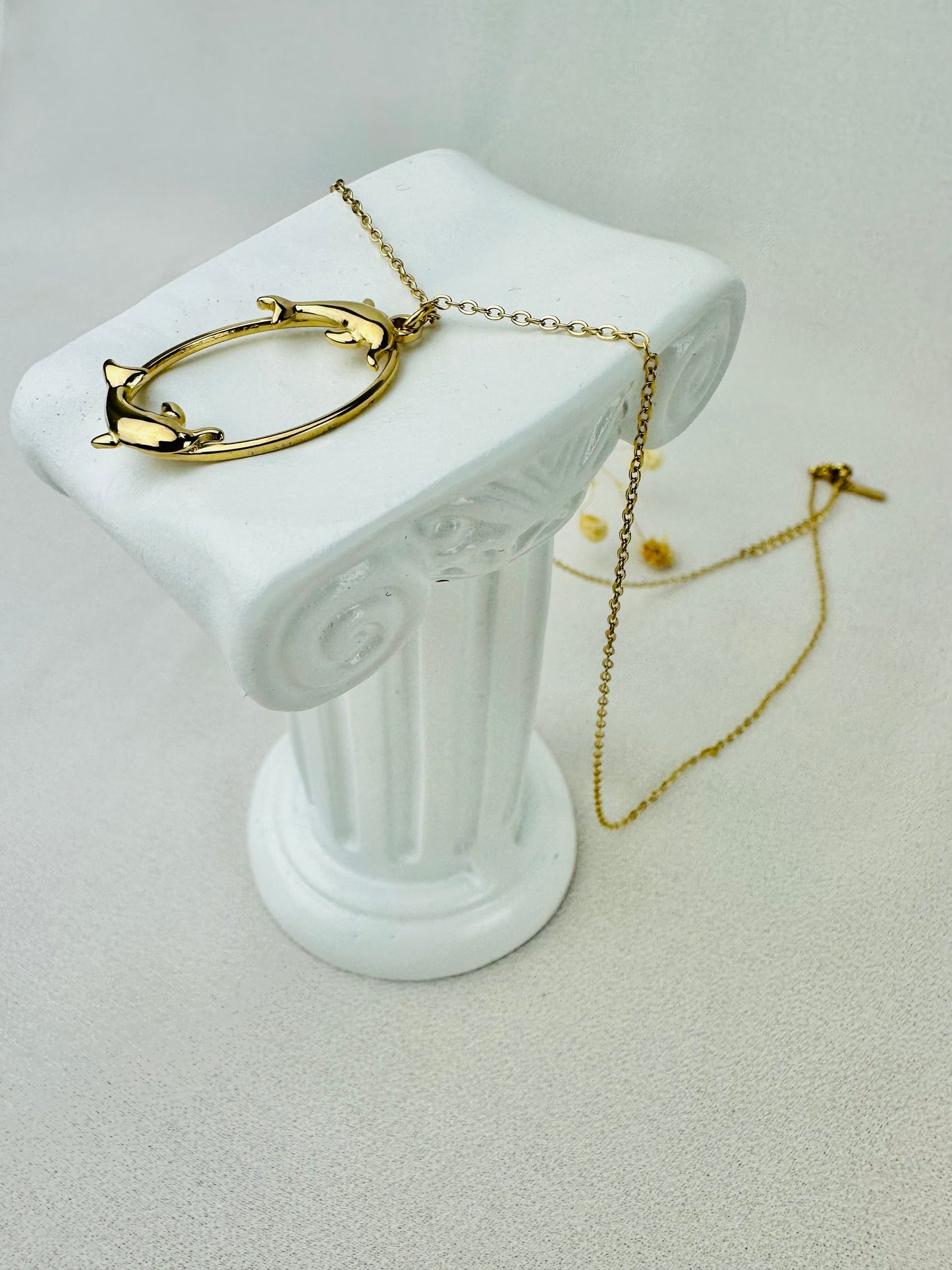 Collier DAUPHINS AMOUREUX en acier inoxydable, Idée cadeau, Bijoux pour femmes, collier acier inoxydable, collier dauphin, dauphin pendentif, stainless steel necklace, necklaces, collier acier inoxydable doré